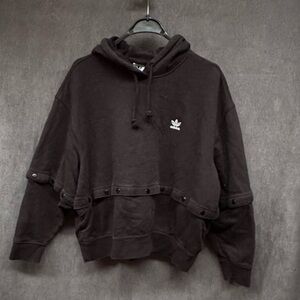 Adidas Snap On Hoody Sweatshirt Black Women’s Small